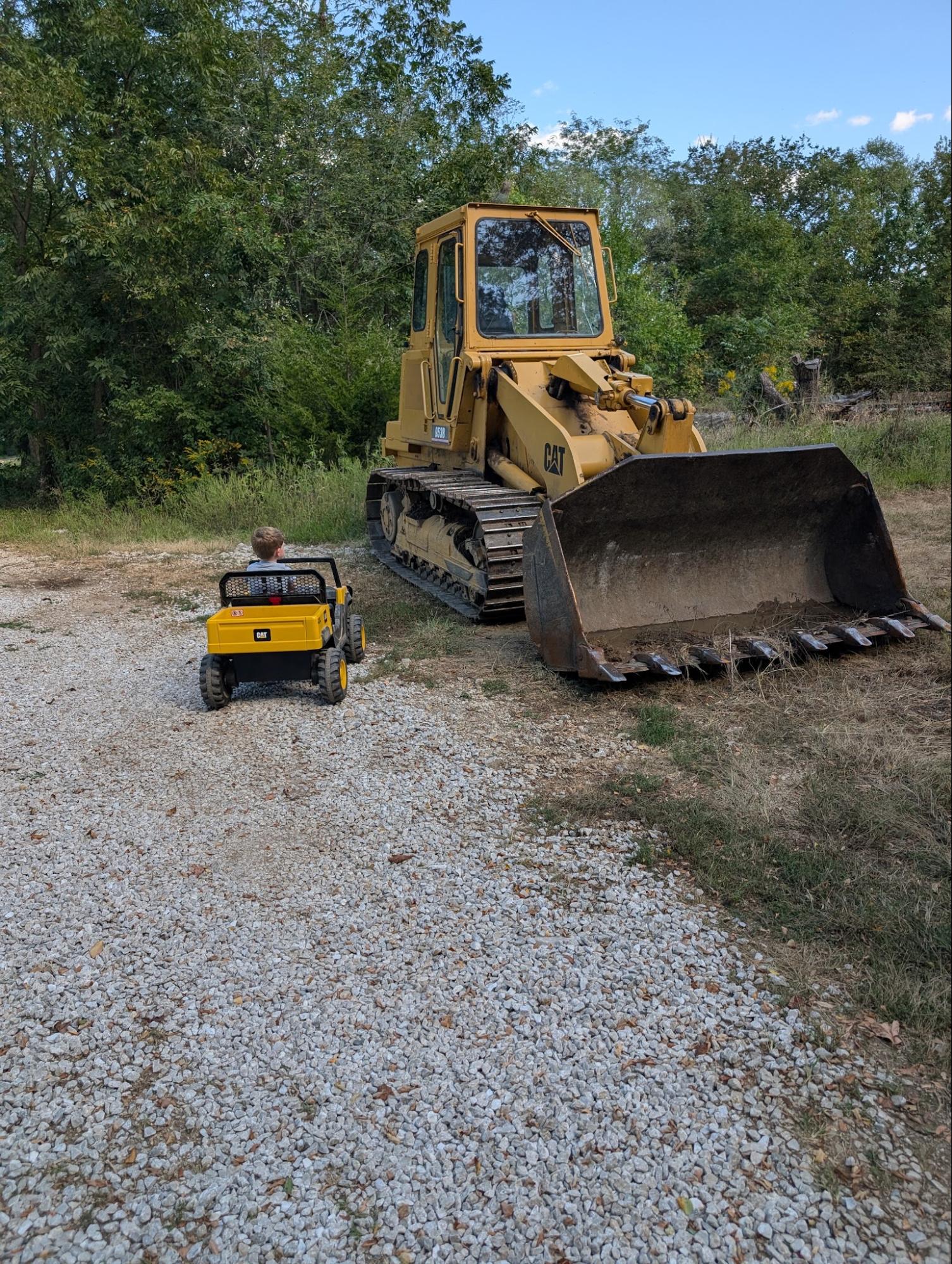 Construction equipment on display for kids at Lone Jack Acres Fall Fun Fest